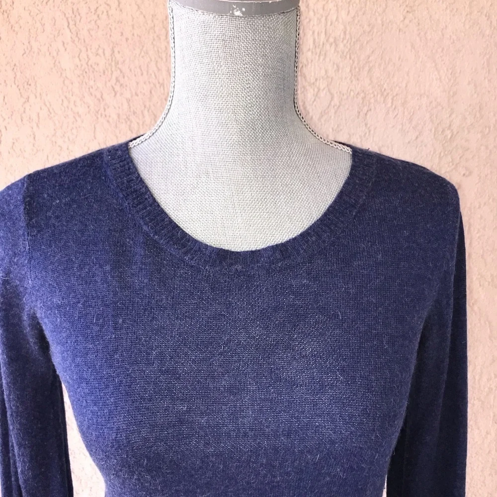 Olivaceous Blue Long‎ Sleeve Sweater Top Angora M